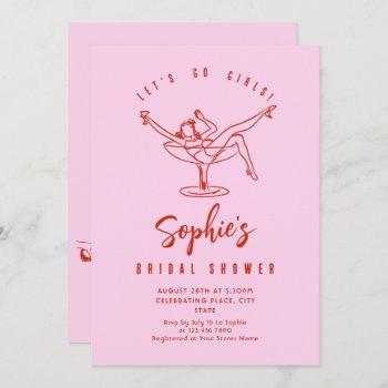 funky hand drawn scribble retro bridal shower invitation