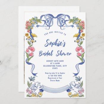 funky hand drawn scribble retro bridal shower invitation