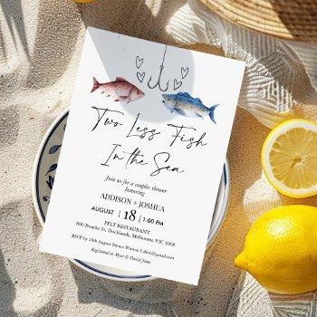 funny two less fish in sea bridal couples shower invitation
