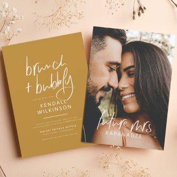 future mrs | boho mustard bridal & brunch bubbly invitation