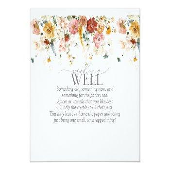 Garden Flower Wishing Well Enclosure Card Front View