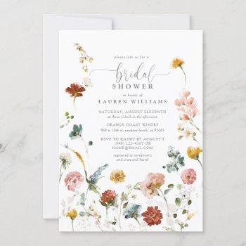 garden flowers botanical script bridal shower  invitation