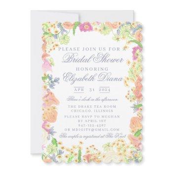 garden party floral bridal shower invitation