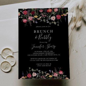 garden wildflower brunch and bubbly bridal shower invitation