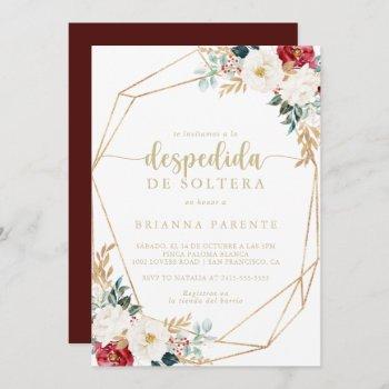 geometric classic gold spanish bridal shower  invitation