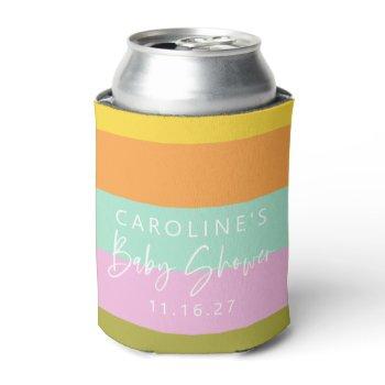 geometric stripes pastel mint pink bridal shower can cooler
