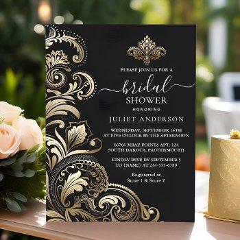 get retro arabic exotic bold damask bridal shower invitation