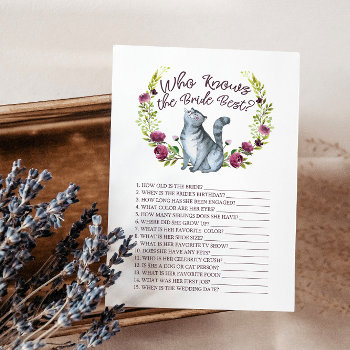 getting meowied who knows the bride best game card