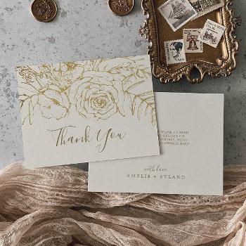 gilded floral | cream and gold thank you