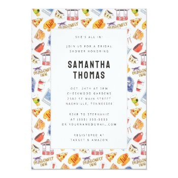 Gilmore Girls Watercolor Icons Bridal Shower Postcard Front View