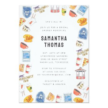 Gilmore Girls Watercolor Icons Bridal Shower Postcard Front View