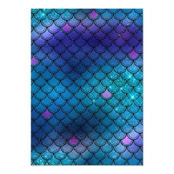 Glam Blue Purple Mermaid Scales Front View