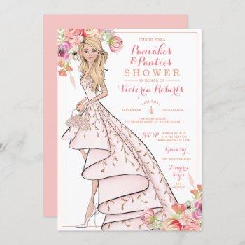 glam bride pancakes and panties lingerie shower invitation