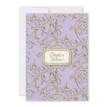glam old hollywood regency lilac couples shower invitation