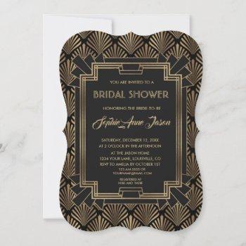 glam roaring 20's great gatsby bridal shower invitation