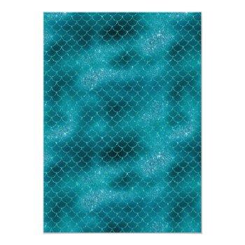 Glam Teal Mermaid Scales Front View