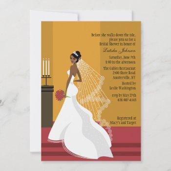 glamorous bride african-american bridal shower inv invitation
