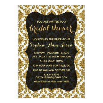 Glamorous Gold Damask Front View