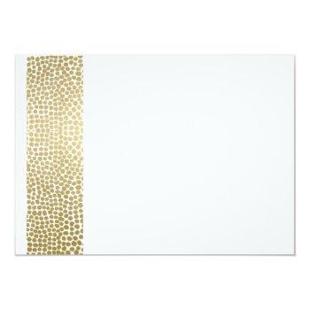 Glamorous Gold White Dots Mosaic Wedding Invitation Front View