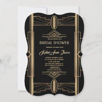 glamorous roaring 20's great gatsby bridal shower invitation