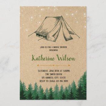 glamping bridal shower party invitation