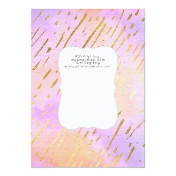 Glitter Unicorn Bridal Shower Pink Gold Dripping Invitation Front View
