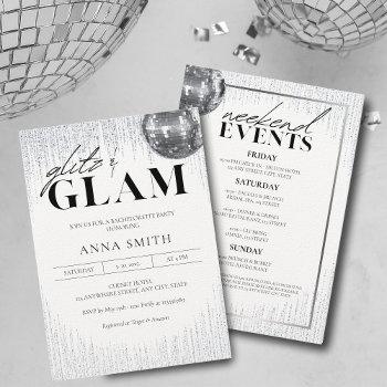 glitz & glam bachelorette party invitation