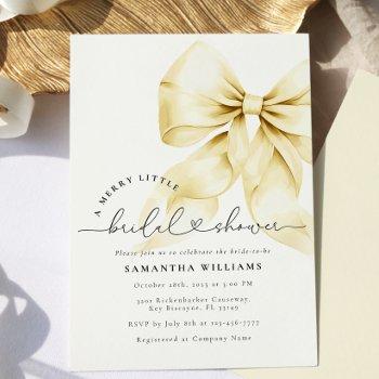 gold christmas bridal shower invitation