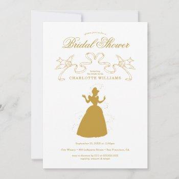 gold cinderella bridal shower save the date