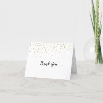 gold confetti wedding thank you card