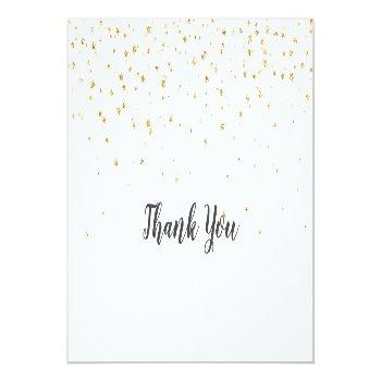 Gold Confetti Wedding Thank You Card Front View