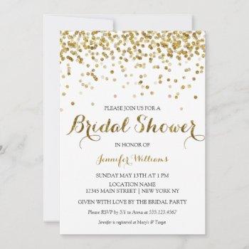 gold glitter confetti bridal shower invitation