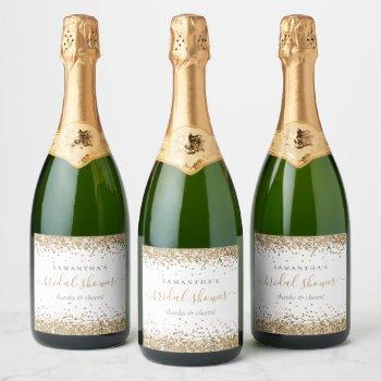 gold glitter name cheers bridal shower  champagne label