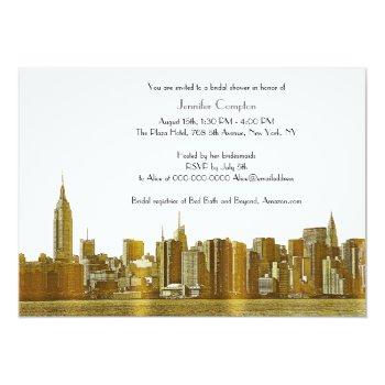 Gold Nyc Skyline 01 Etched Wht Front View