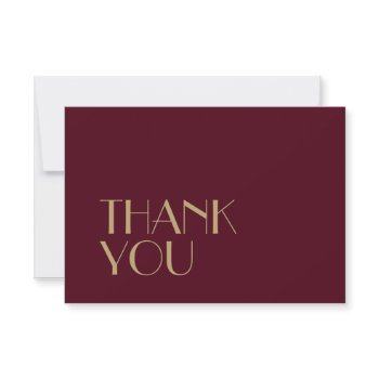 gold type deco | burgundy wedding flat thank you
