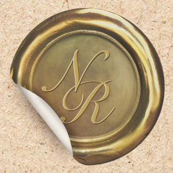  gold wax seal customized initials luxury stickers