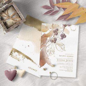 golden autumn wedding bridal shower id655 invitation