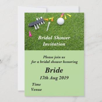 golf bridal shower invitation with golf ball