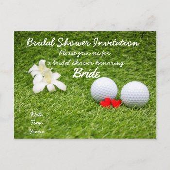 golf bridal shower invitation with two golf balls