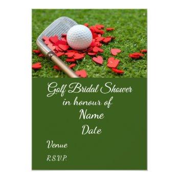 Golf Bridal Shower With Golf Ball  Save The Date Invitation Front View