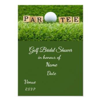 Golf Bridal Shower With Golf Ball  Save The Date Invitation Front View