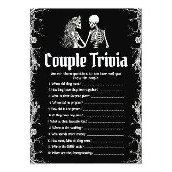 Gothic Halloween Couple Trivia Bridal Shower Game Invitation Front View