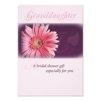 Grandaughter, Bridal Shower Pink Daisy Invitation Front View
