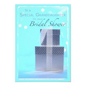 Granddaughter, Bridal Shower Gifts, Light Blue & S Thank You Card Front View
