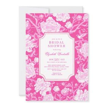 grandmillenial chinoiserie floral bridal shower invitation