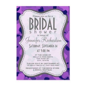 grape purple camo; camouflage invitation