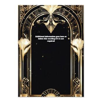 Great Gatsby 1920's Flapper Girl Blonde Chic Invitation Front View