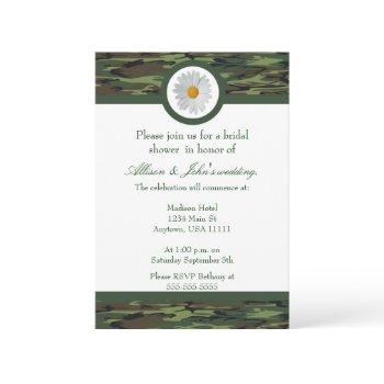 green camo bridal shower invitation