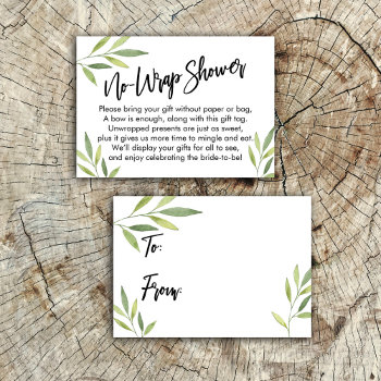 green foliage no-wrap bridal shower gift card