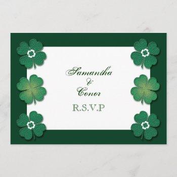 green white irish wedding anniversary invitation
